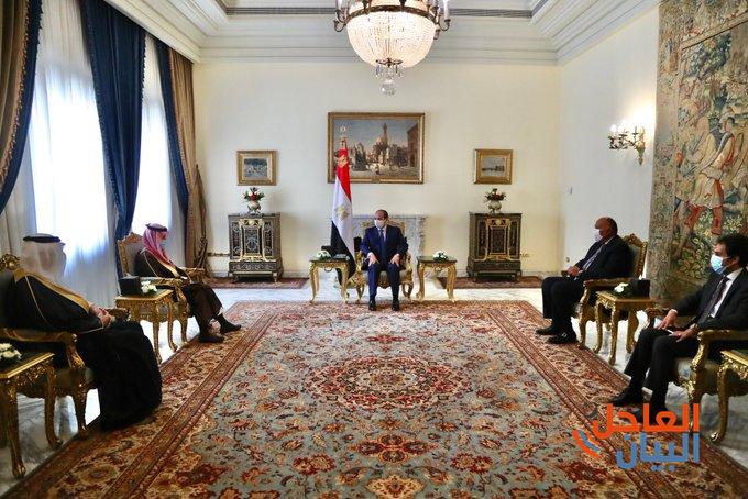 لقاء سمو وزير الخارجية فيصل بن فرحان مع فخامة الرئيس عبدالفتاح السيسي